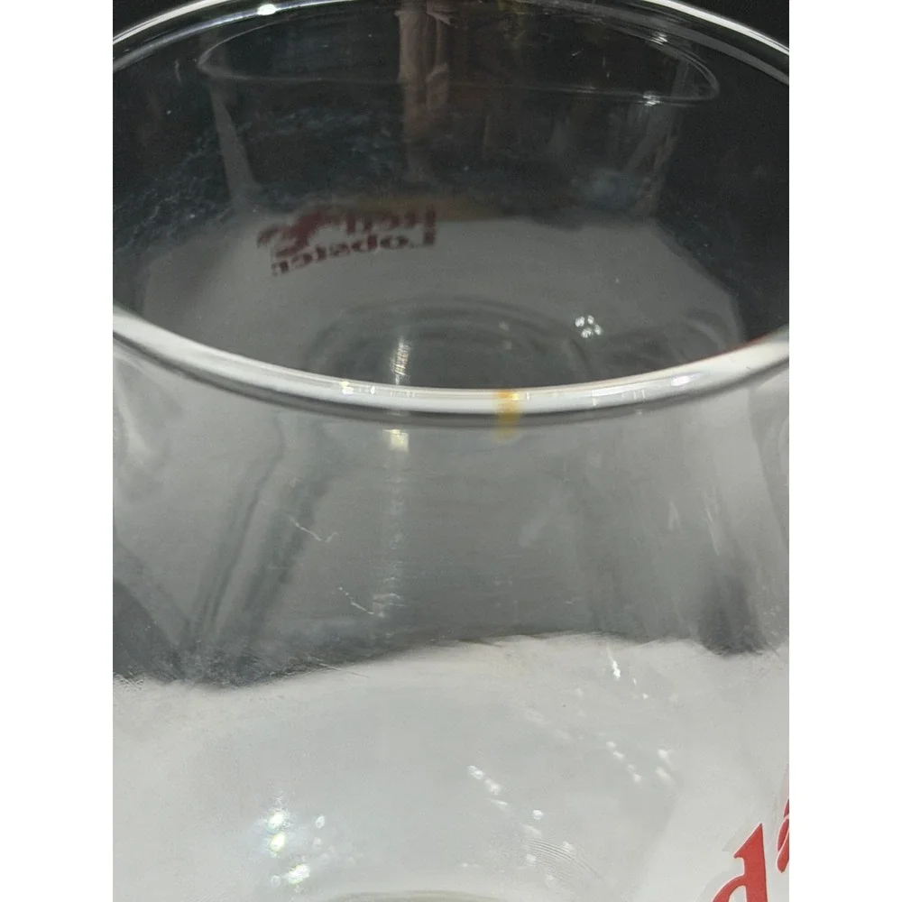Vintage Red Lobster Hurricane Cocktail Glass Clear Heavy Base Barware Collection